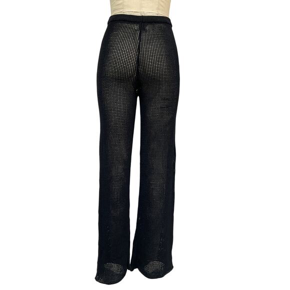 Dissh 'Ophelia' Black Viscose Crochet Pant Size S - Picture 3 of 4